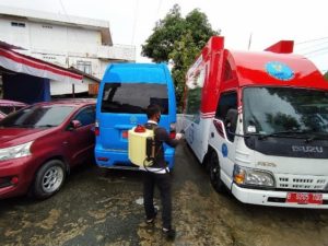 PENYEMPROTAN DESINFEKTAN DI LINGKUNGAN BNNP KALTARA