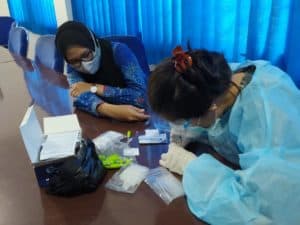 SATGAS PENCEGAHAN COVID-19 BNNP KALTARA MELAKSANAKAN PEMERIKSAAN RAPID TEST COVID – 19 BAGI PERSONIL DI LINGKUNGAN BNNP KALTARA