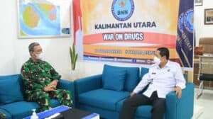 KEPALA BNNP KALTARA MENERIMA KUNJUNGAN SILAHTURAHMI DANLANTAMAL XIII TARAKAN